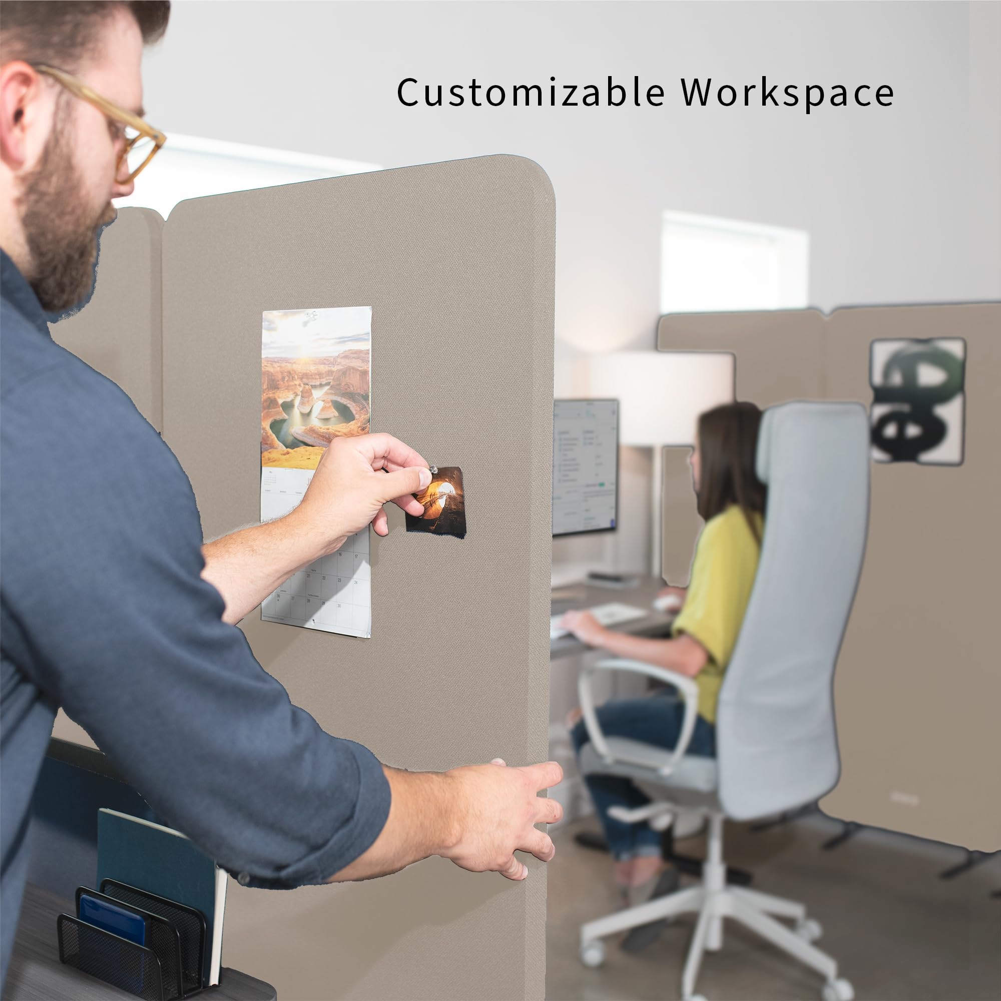 VIVO Freestanding Acoustic Privacy Panel & Office Divider