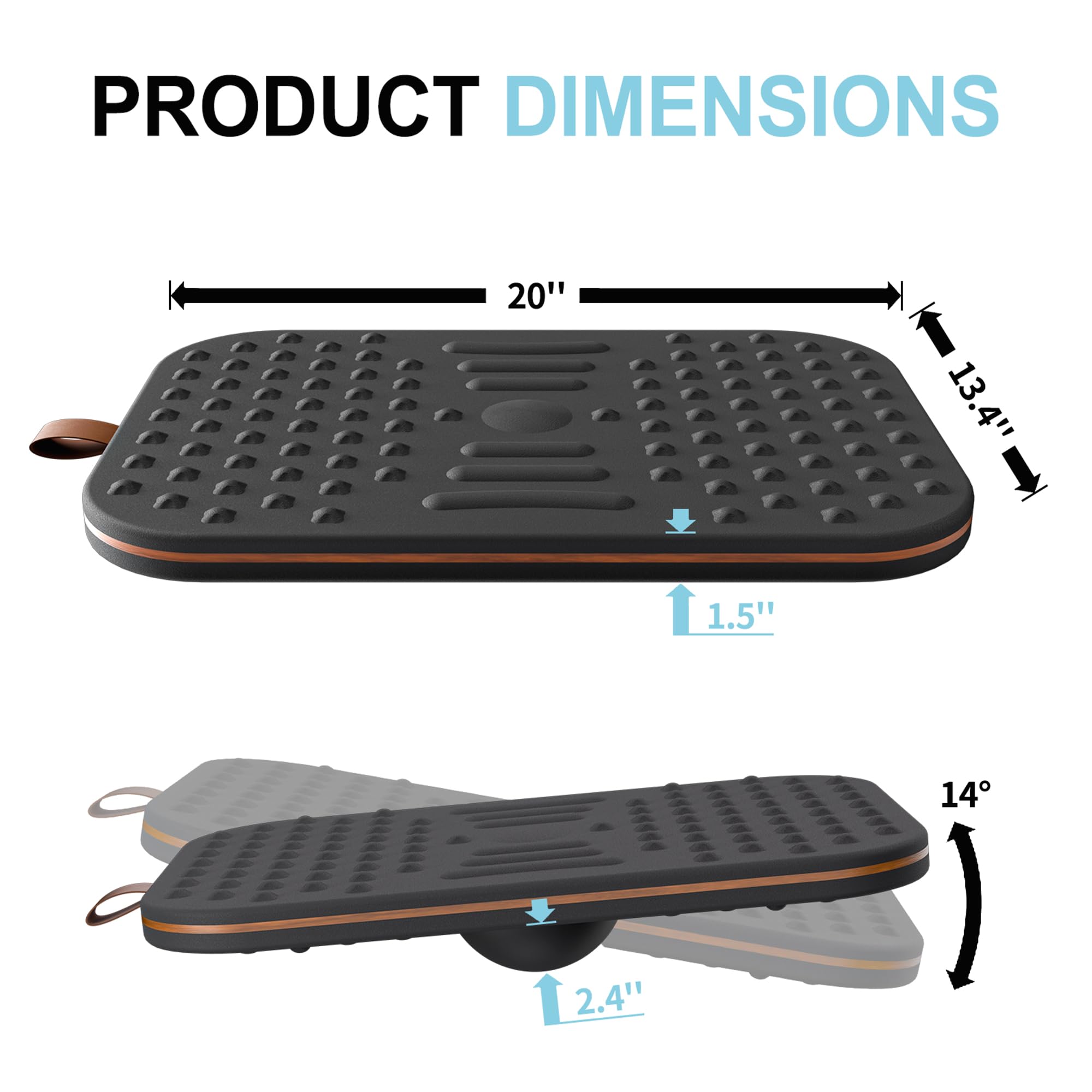 ERGO COLLECT 2-in-1 Standing Desk Balance Board & Foot Mat