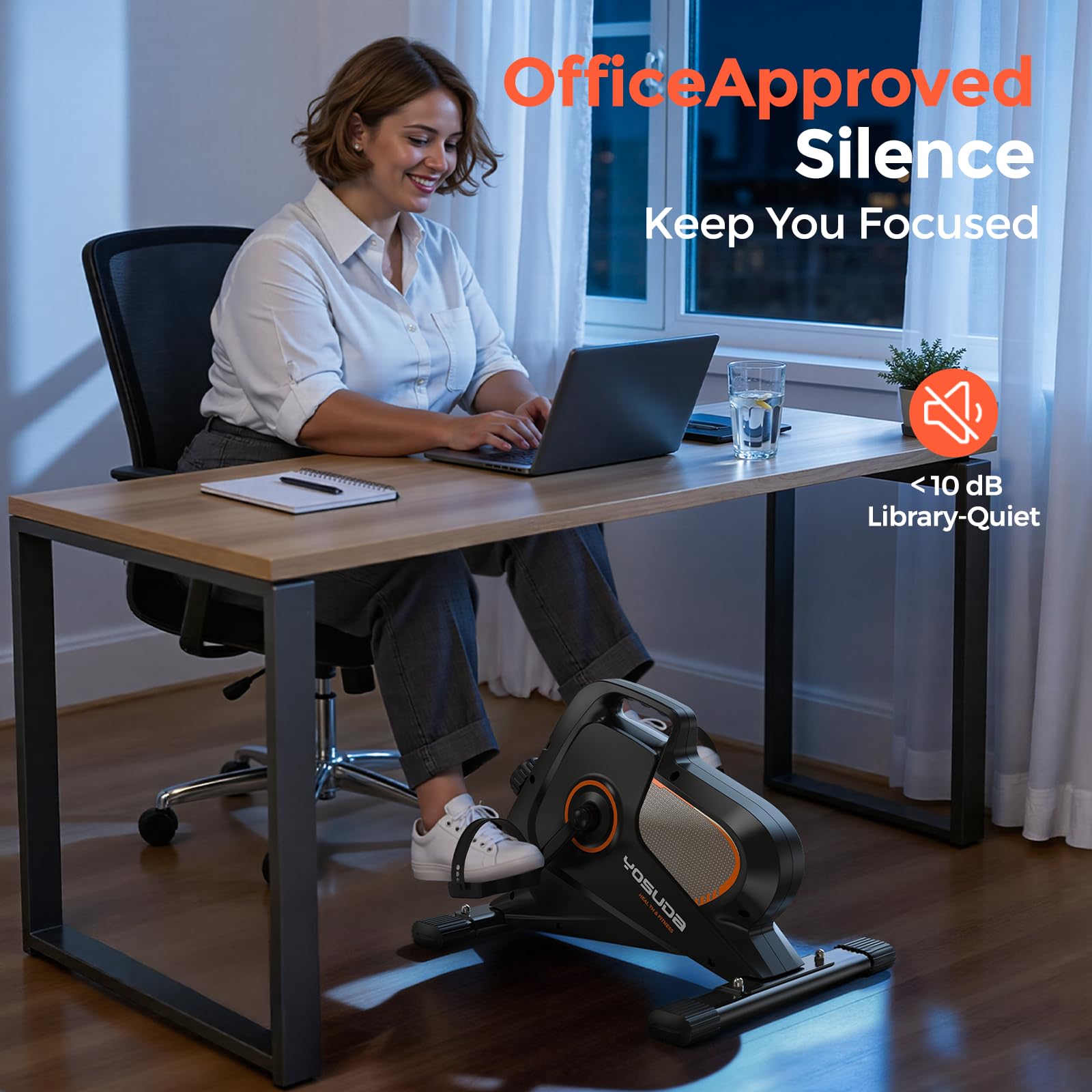 YOSUDA Under-Desk Exercise Bike with Bluetooth App