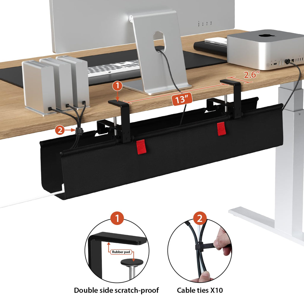 Univivi Under-Desk Cable Management Tray for Office