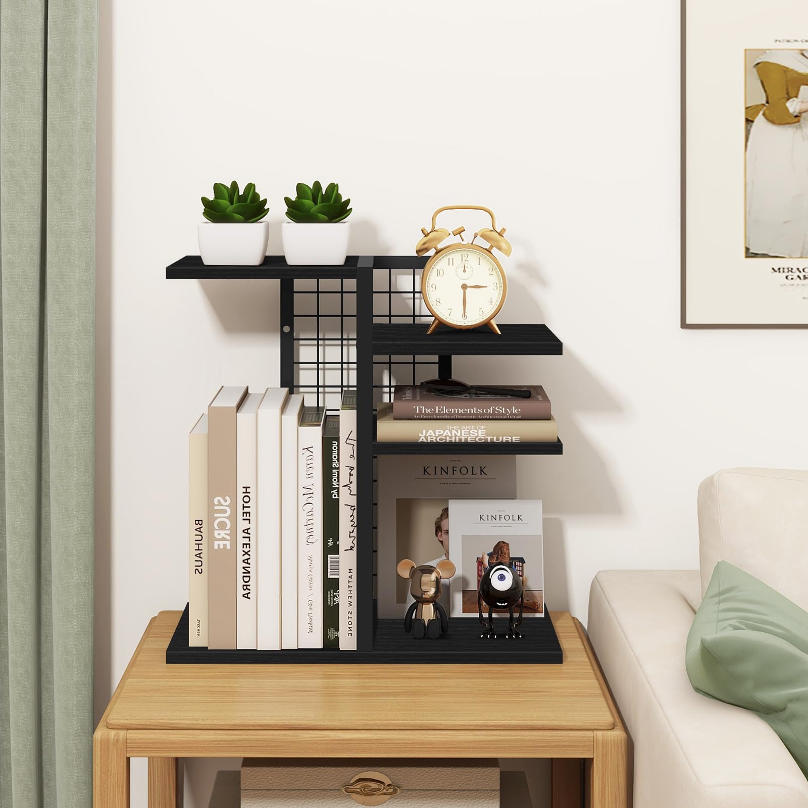 ELITEROO 4-Tier Adjustable Wooden Desktop Shelf Organizer