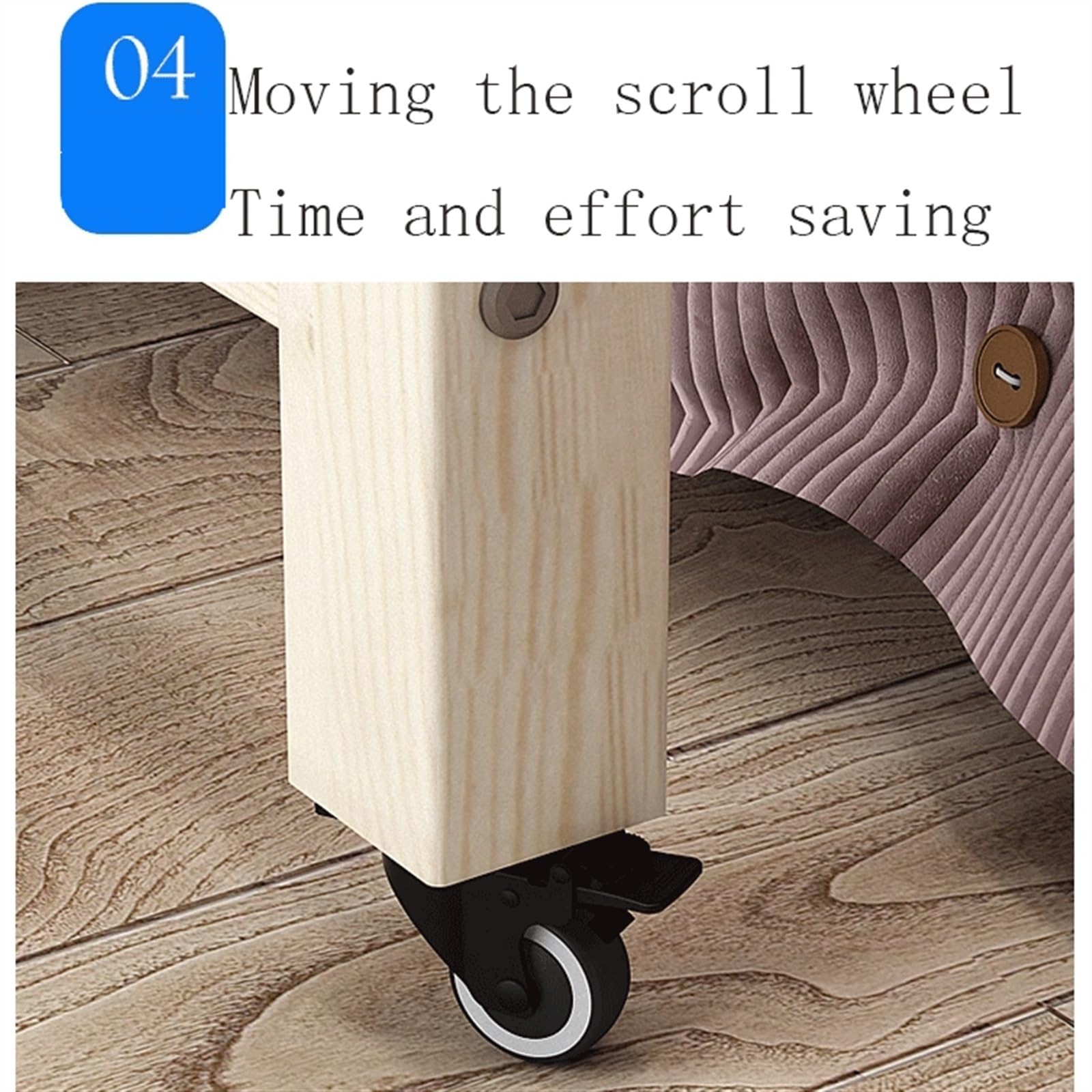HYgloF Mobile Computer Desk Overbed Bedside Table with Wheels, Wooden Mobile Standing Desk Laptop Rolling Computer Cart for Hospital Home Use Adjustable