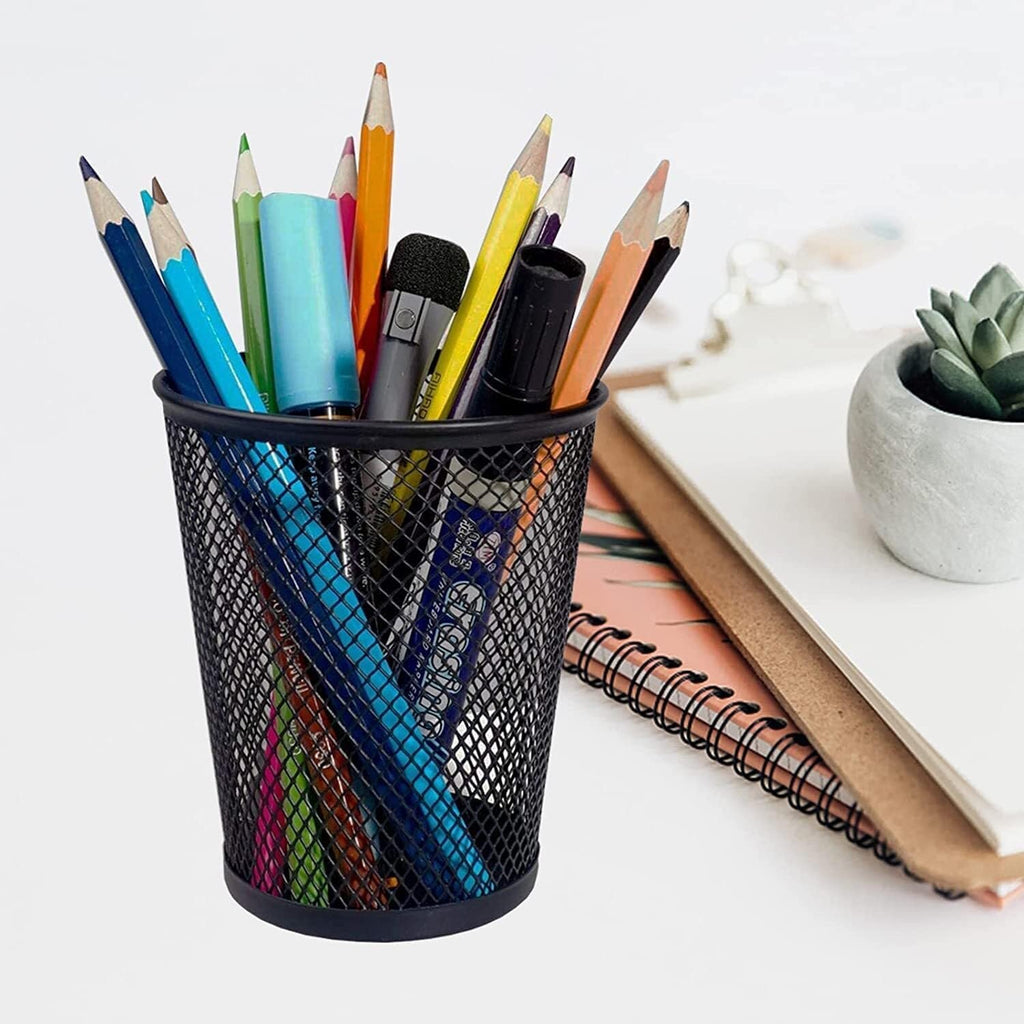 PXIWDAN Mesh Metal Pen & Pencil Holder for Office Desk