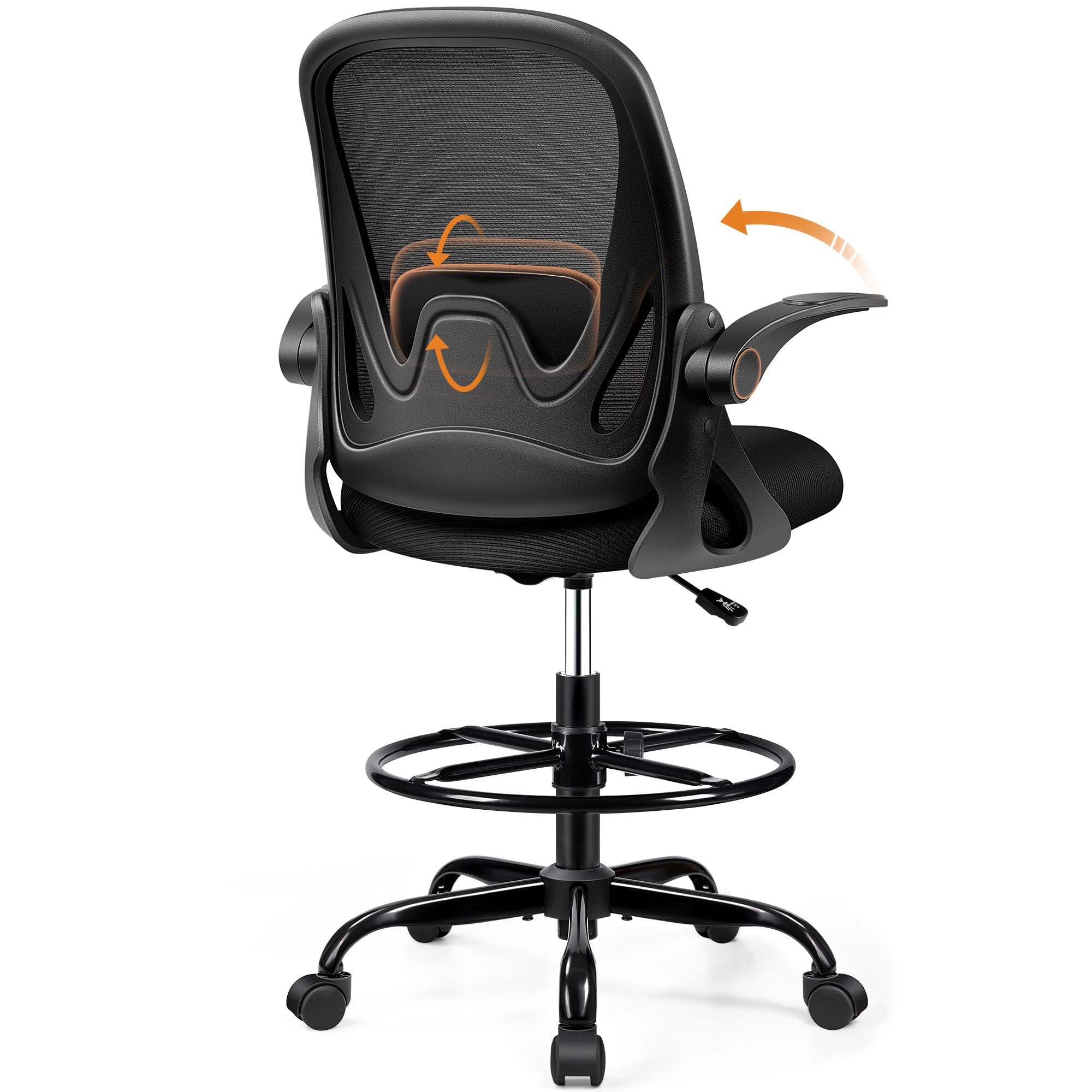 Primy PR934-Z Tall Drafting Chair with Flip-Up Armrests