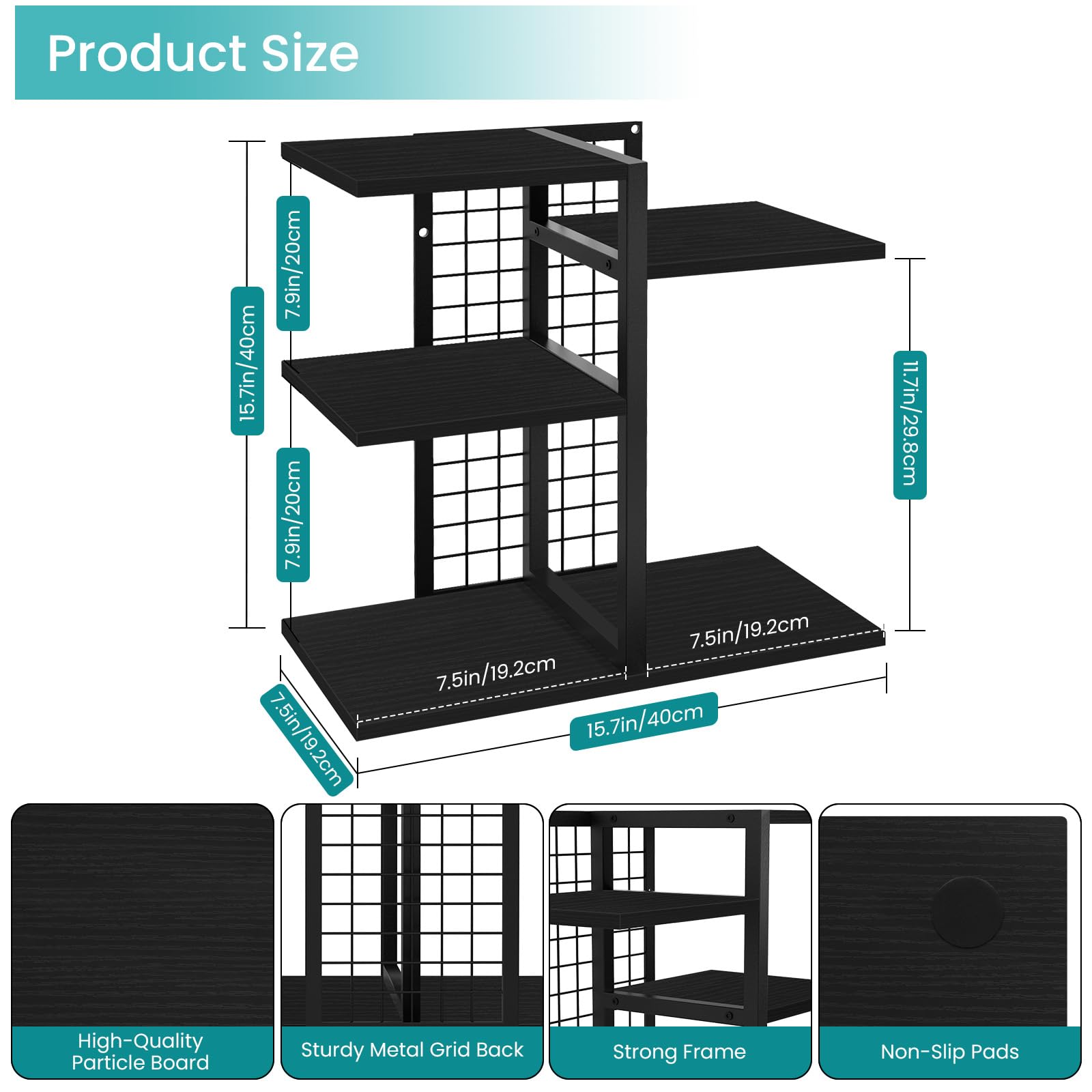 ELITEROO 4-Tier Adjustable Wooden Desktop Shelf Organizer