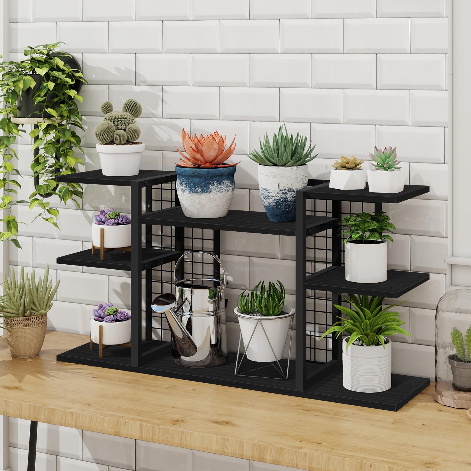 ELITEROO 4-Tier Adjustable Wooden Desktop Shelf Organizer