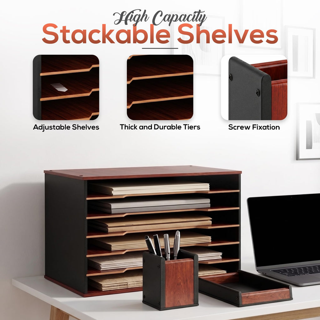 Davis Lorence 6-Tier Wooden Paper Organizer for 11x17
