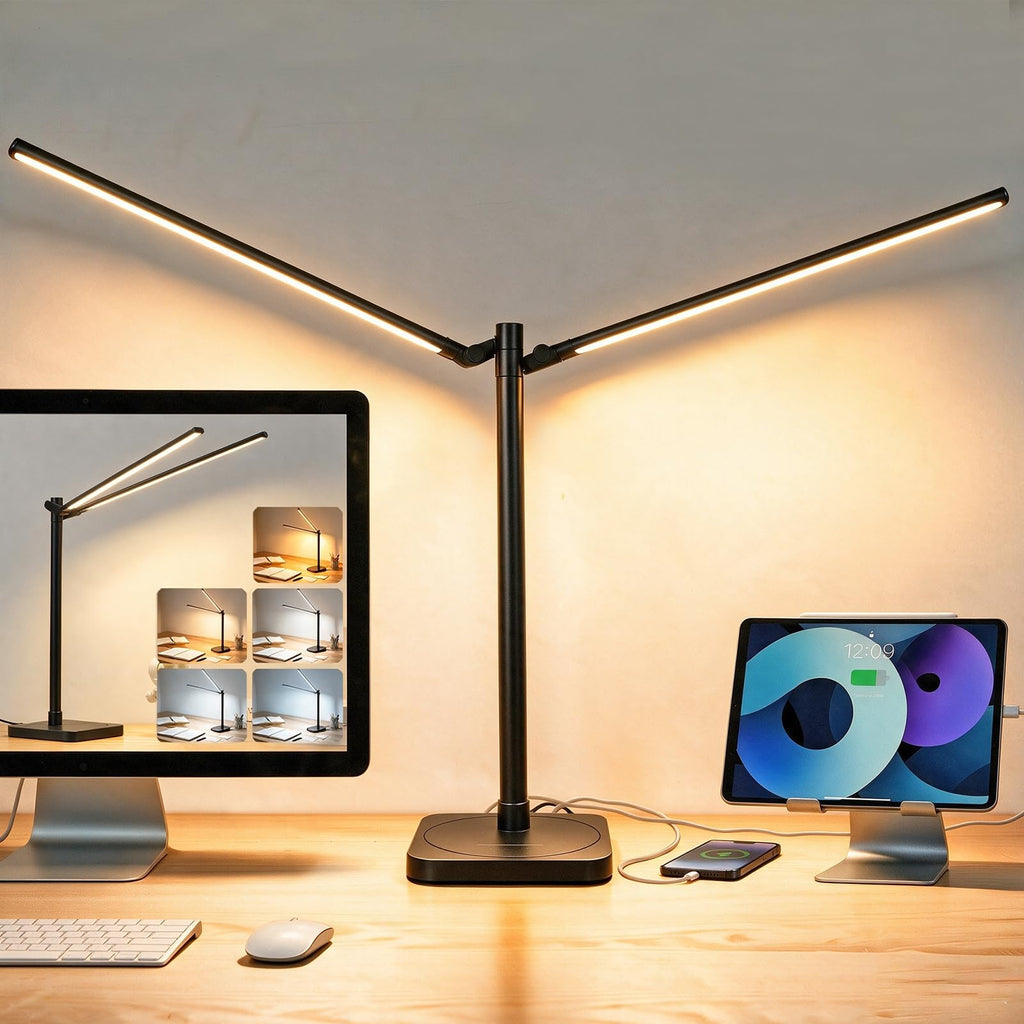 BOHON LED Desk Lamp with USB-C & Wireless Charging