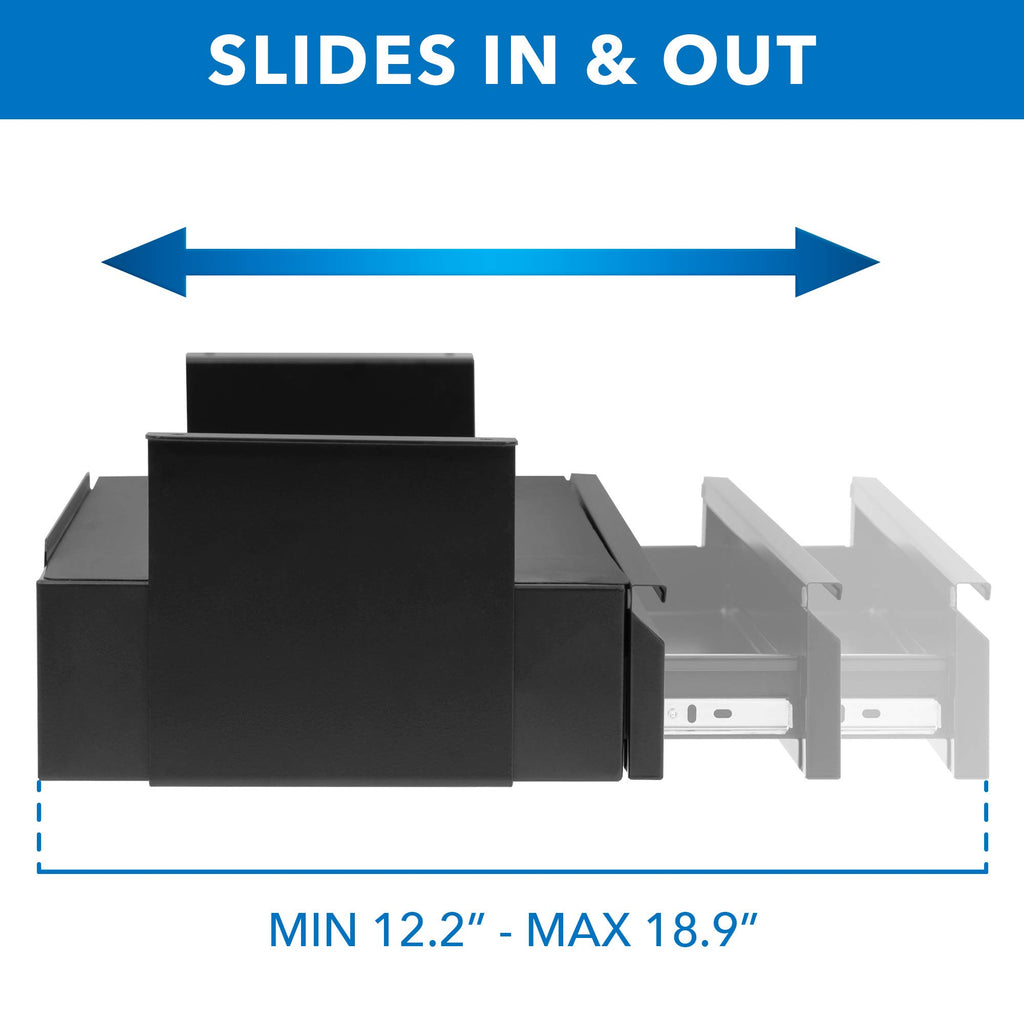 Mount-It! Under Desk Pull-Out Drawer Kit with Smooth Sliding Track | Office Storage Organizer | Mounts to Desktops Tables and Workbenches Over 0.71 Inches Thick