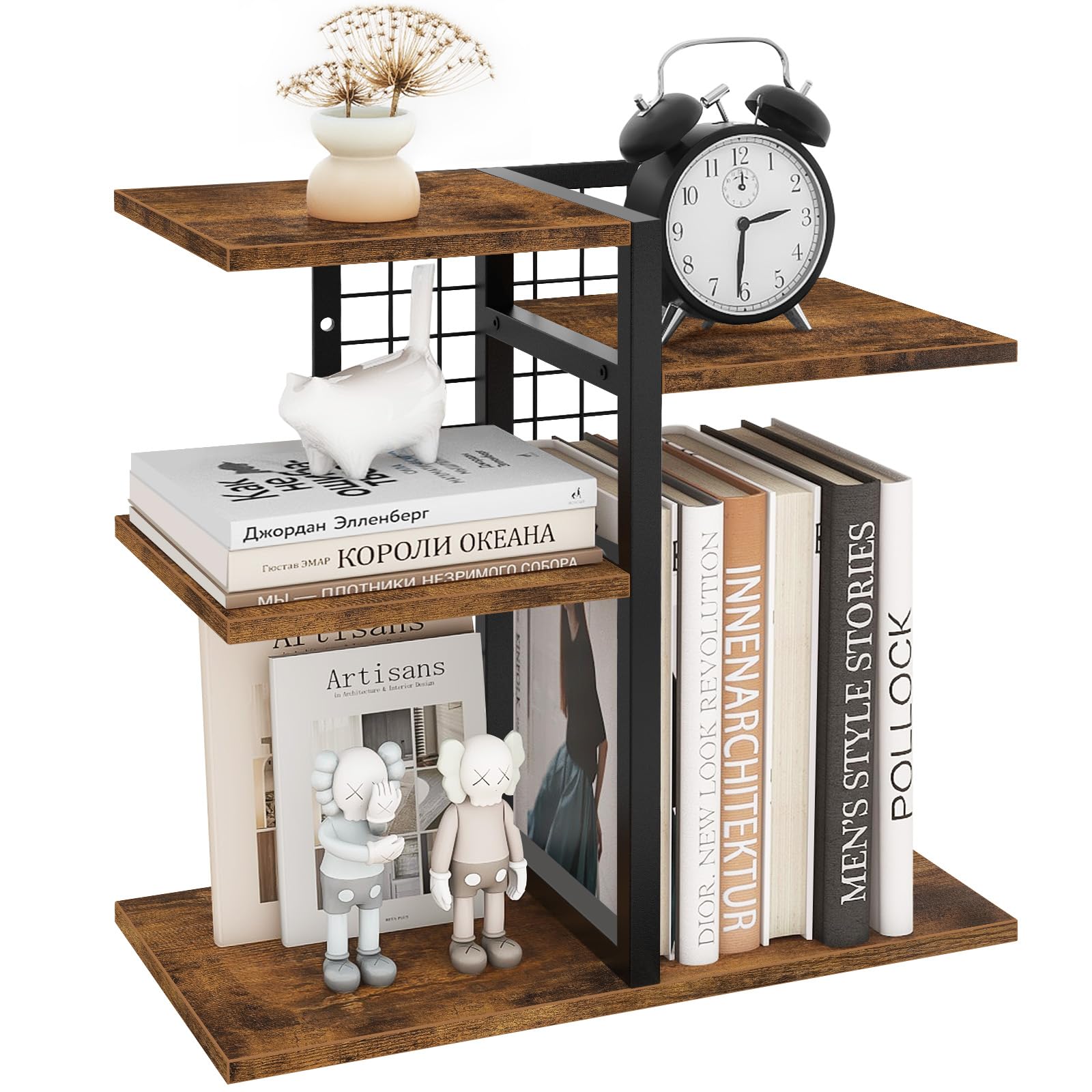 ELITEROO 4-Tier Adjustable Wooden Desktop Shelf Organizer