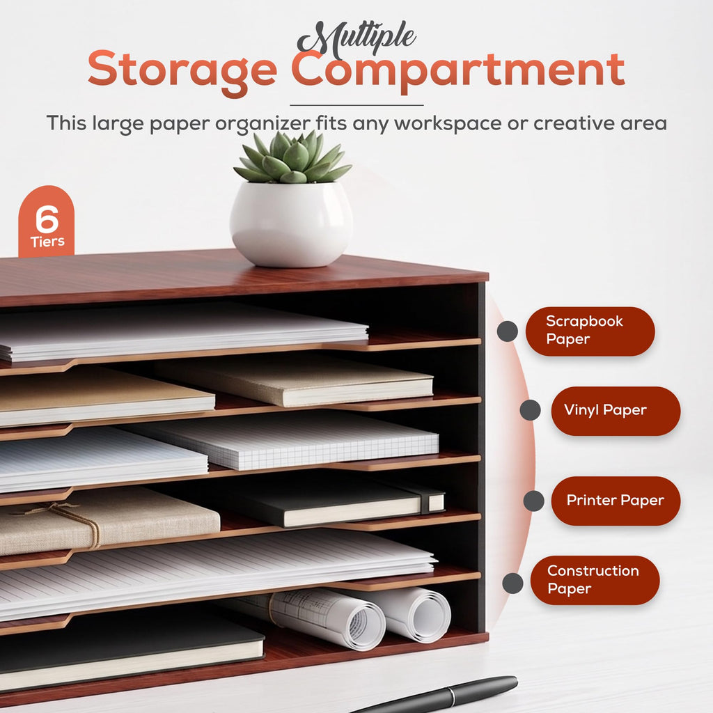 Davis Lorence 6-Tier Wooden Paper Organizer for 11x17