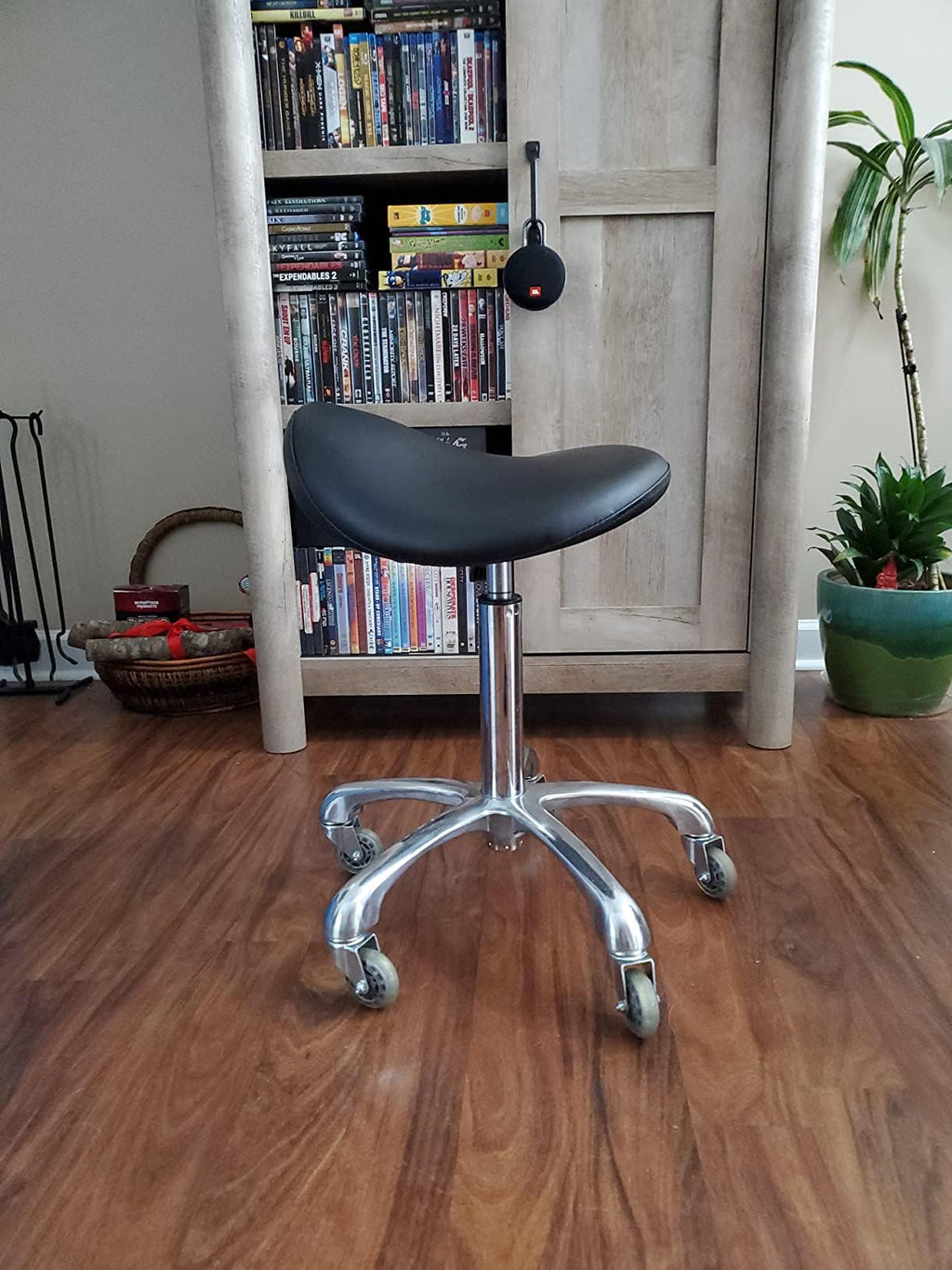 FRNIAMC Professional Saddle Stool with Wheels Ergonomic Swivel Rolling Height Adjustable for Clinic Dentist Beauty Salon Tattoo Home Office