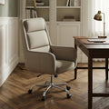 COLAMY Modern Executive High Back Home Office Chair Vanity Chair with Head and Lumbar Support, Armrest