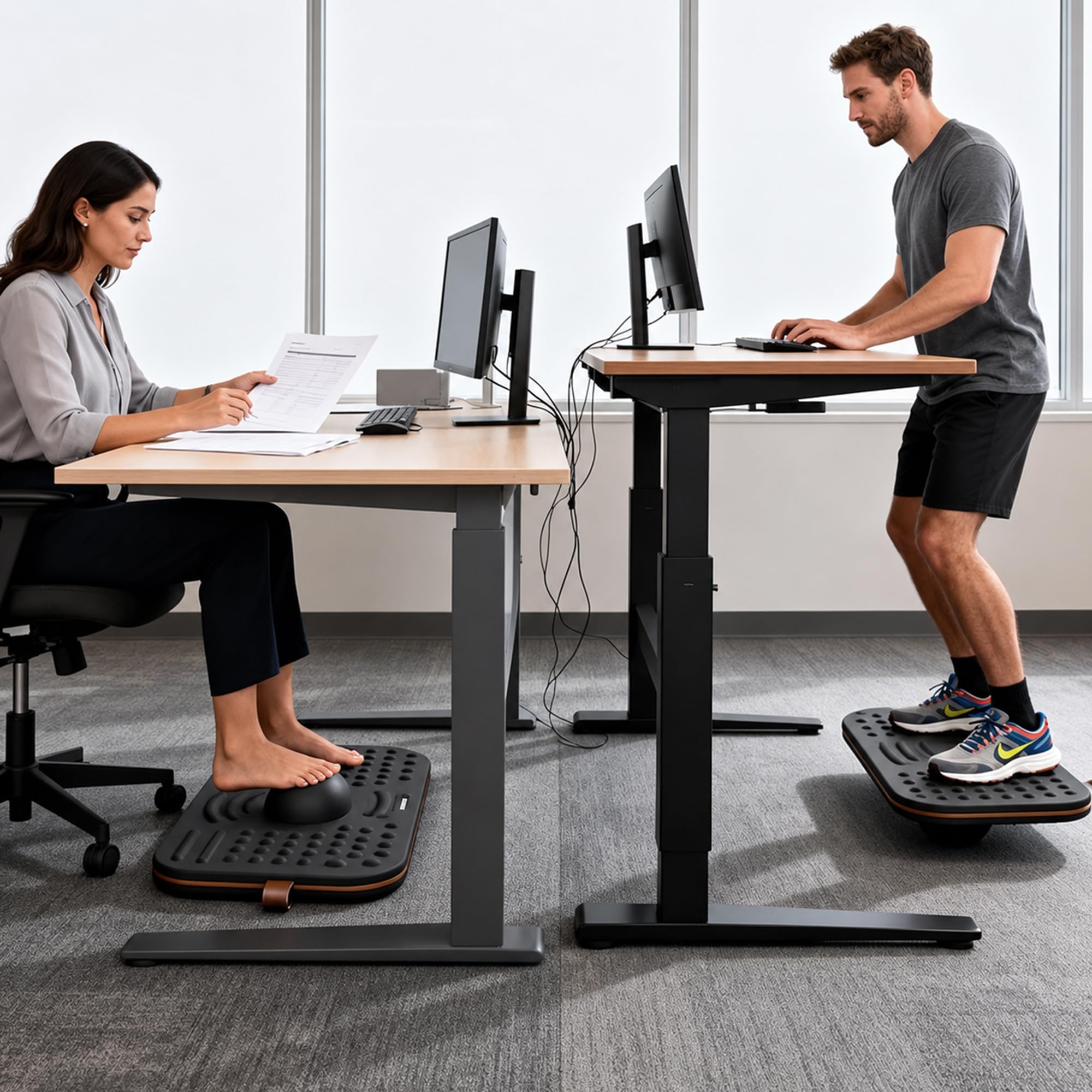 ERGO COLLECT 2-in-1 Standing Desk Balance Board & Foot Mat