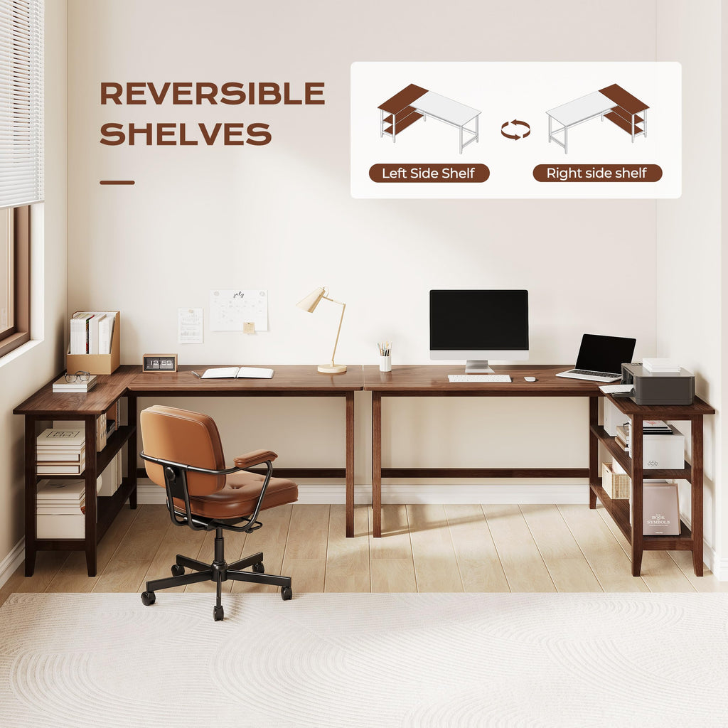 IOTXY Reversible L-Shaped Office Desk with Storage