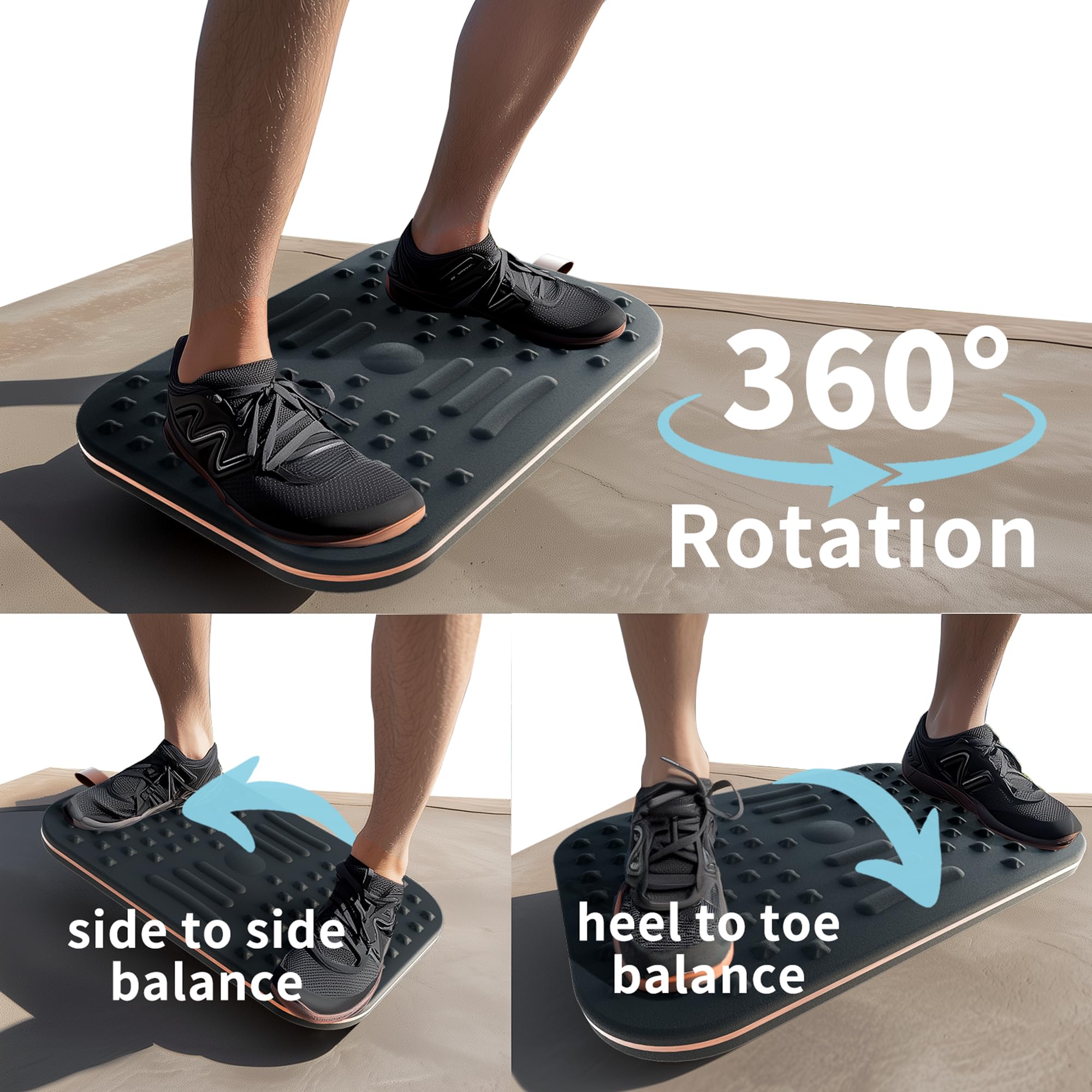 ERGO COLLECT 2-in-1 Standing Desk Balance Board & Foot Mat