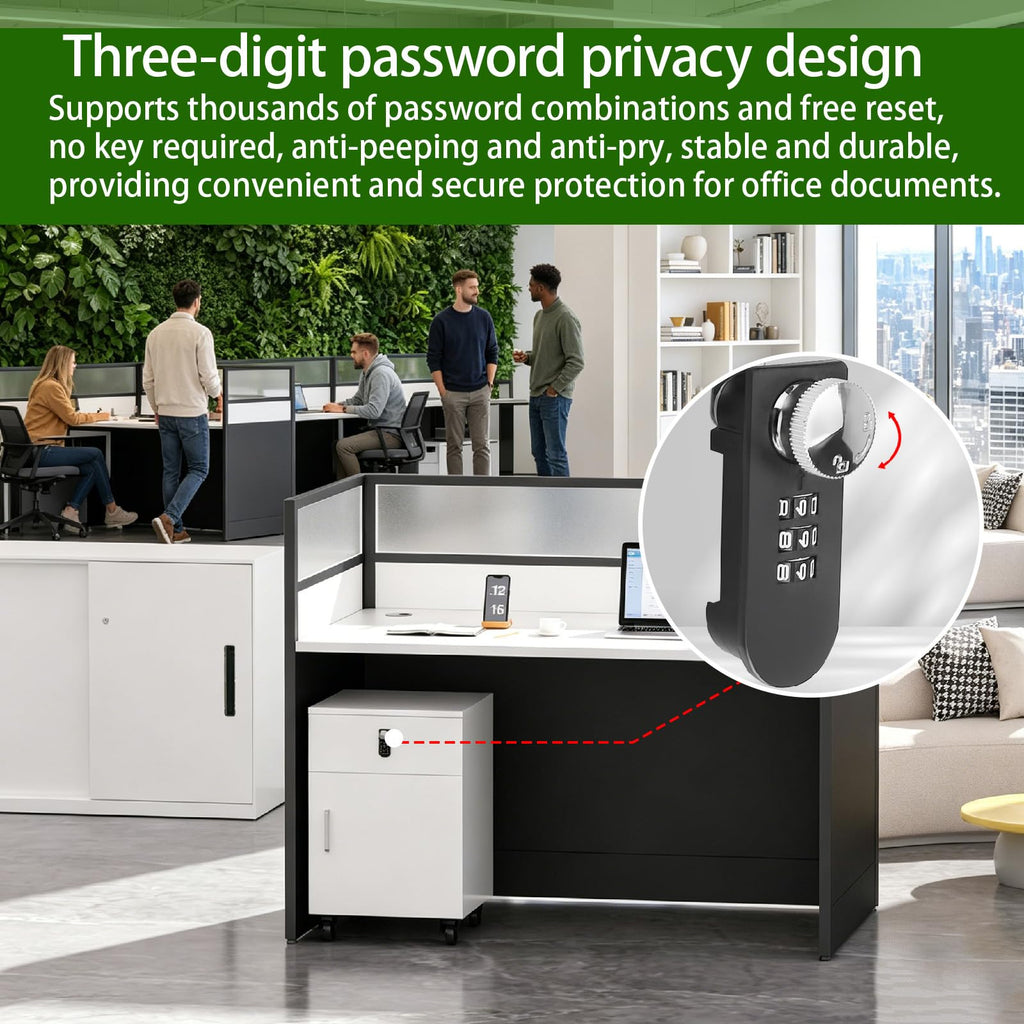 STLWR Office Cubicle Desk with Privacy Partitions