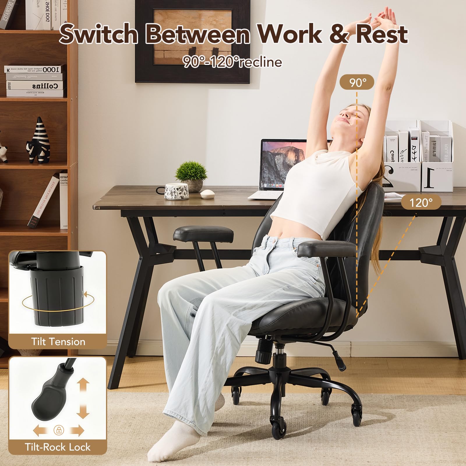 YFO Mid-Back Adjustable Swivel Office Task Chair