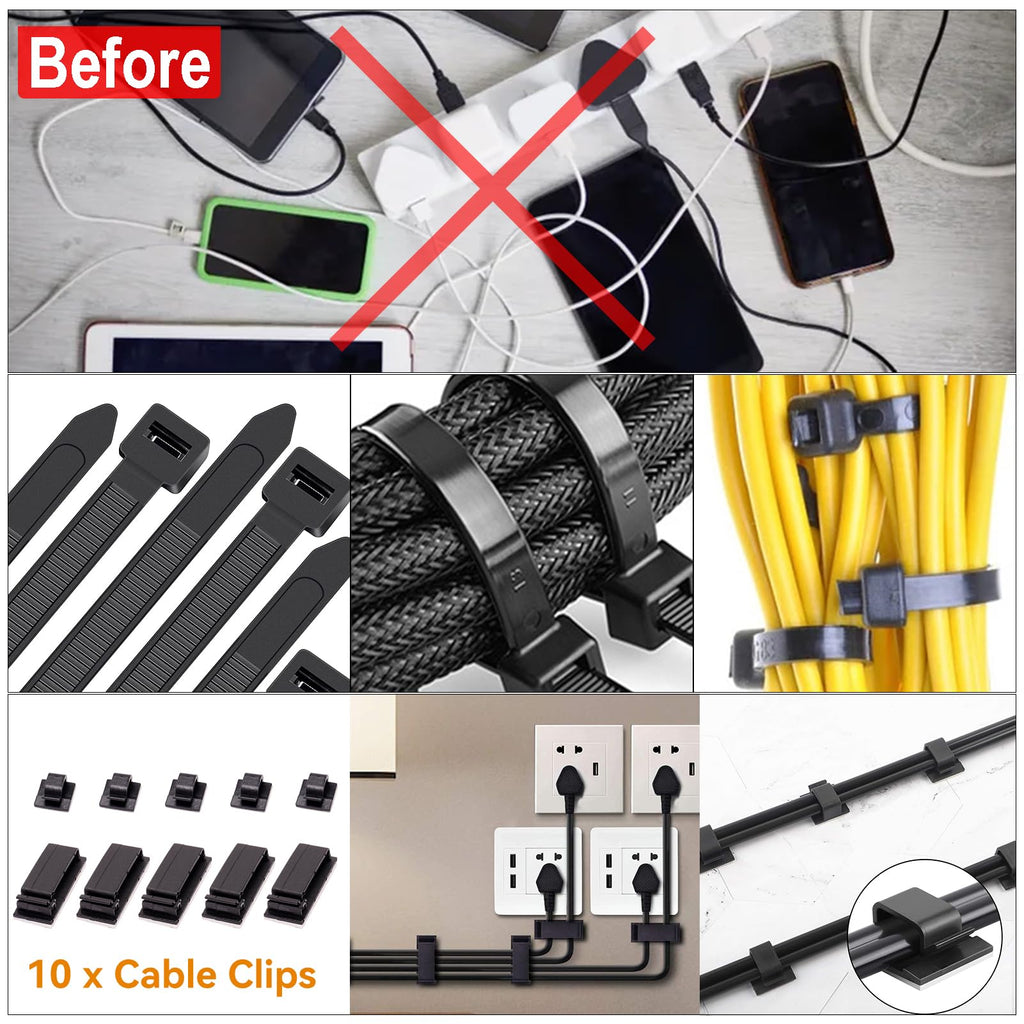 Cable Management Box & Wire Organizer for Home Office