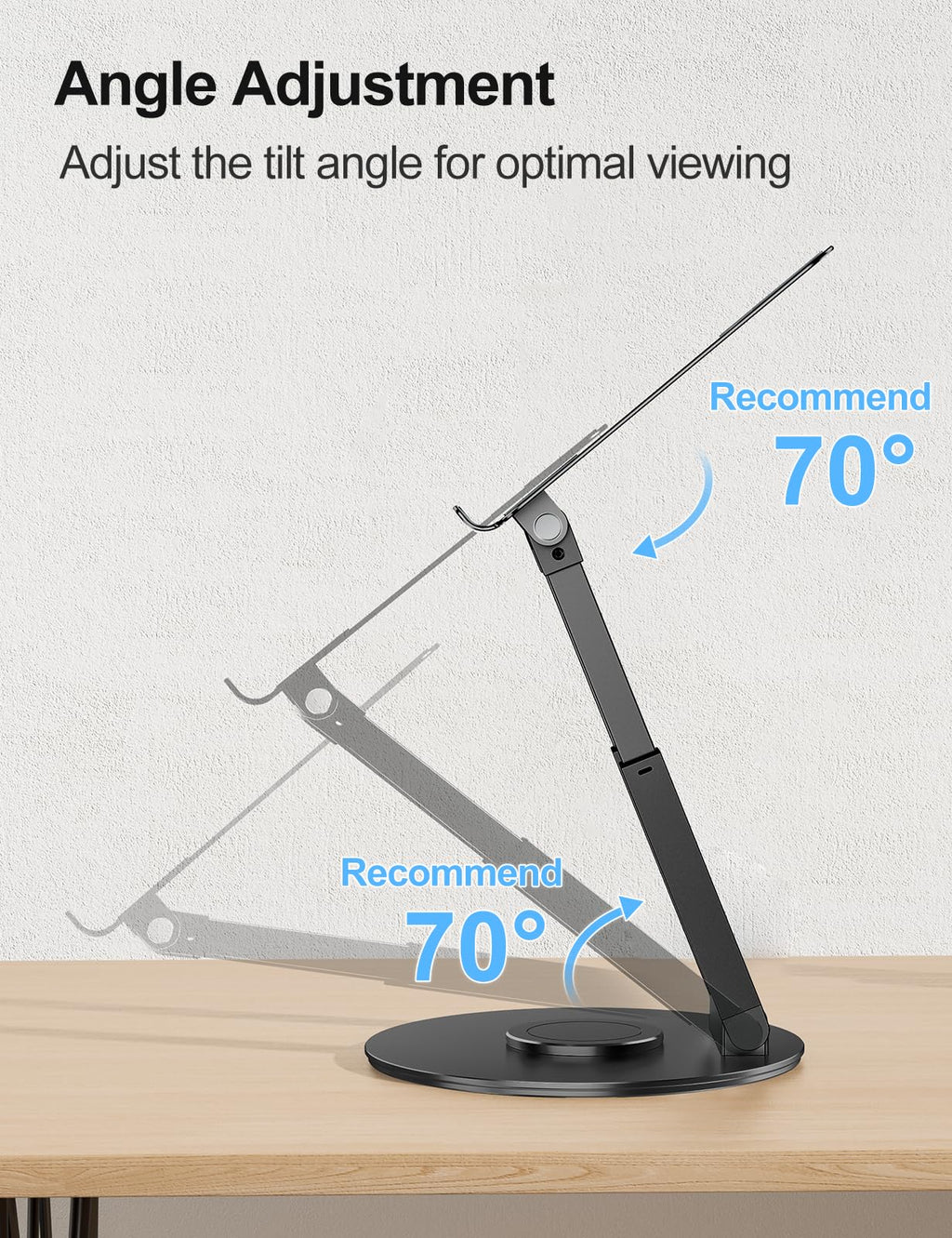 tounee Telescopic Laptop Stand for Desk with 360° Swivel Base, Sit to Stand, Height Adjustable, Portable Riser Holder for Good Posture, Compatible with MacBook Pro, All Laptops 10-17"