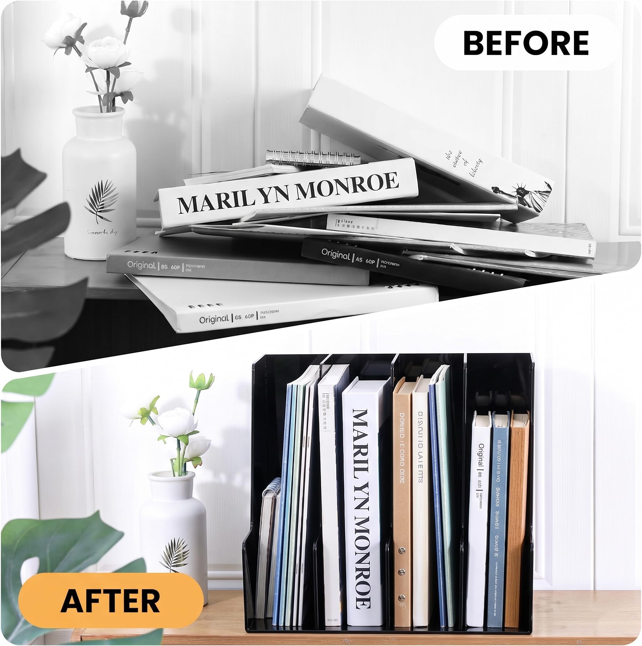 Vertical Magazine File Holder & Desktop File Organizer