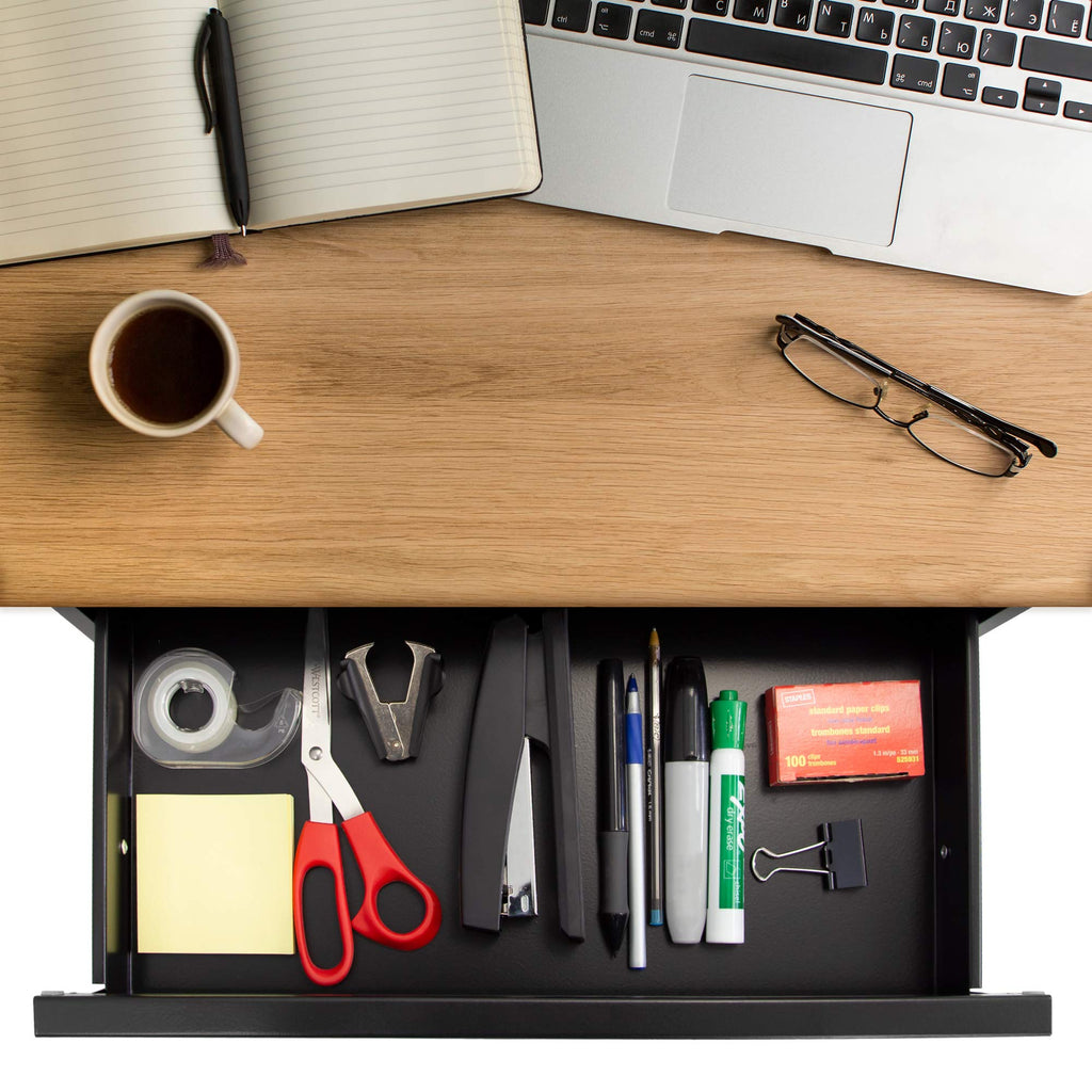 Mount-It! Under Desk Pull-Out Drawer Kit with Smooth Sliding Track | Office Storage Organizer | Mounts to Desktops Tables and Workbenches Over 0.71 Inches Thick