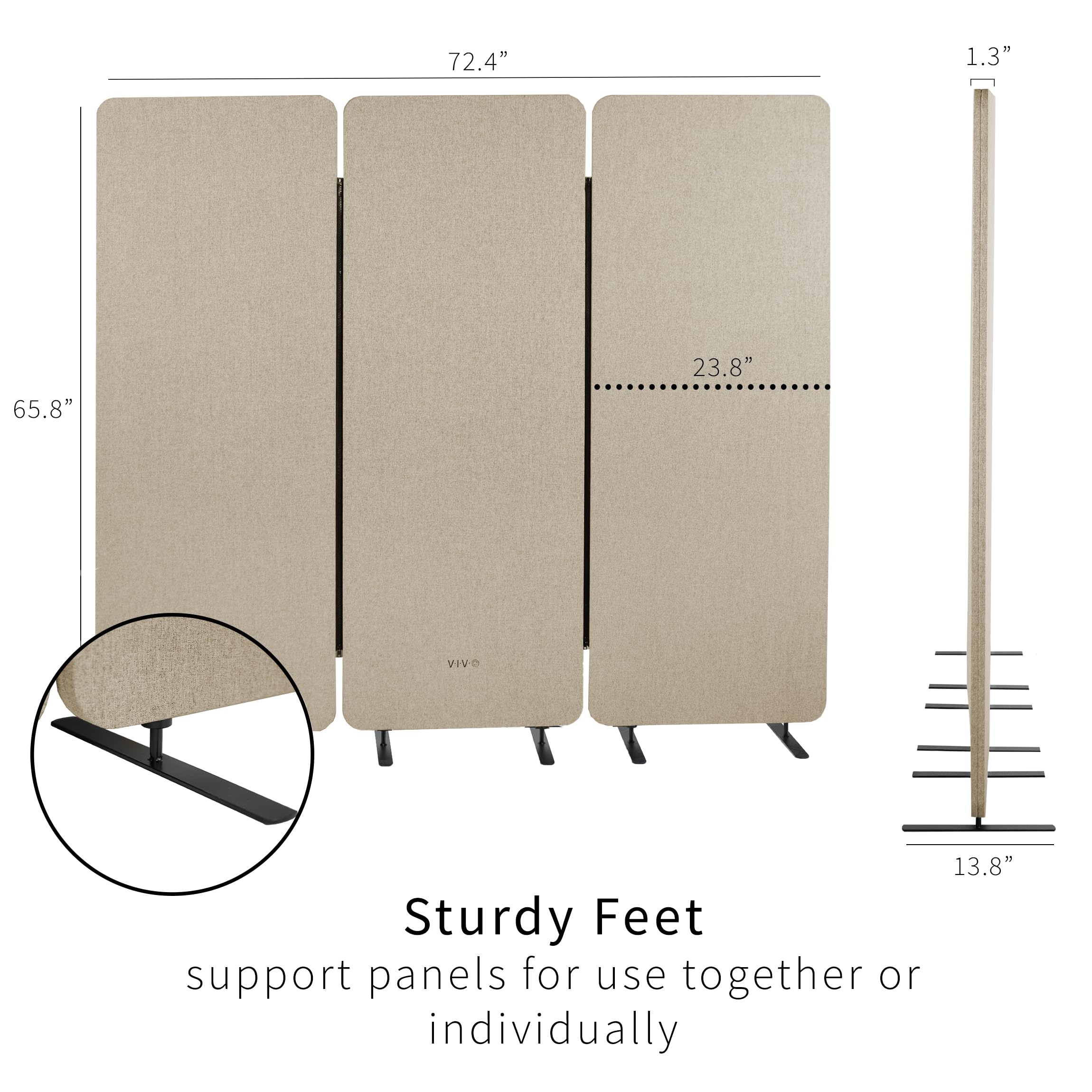 VIVO Freestanding Acoustic Privacy Panel & Office Divider