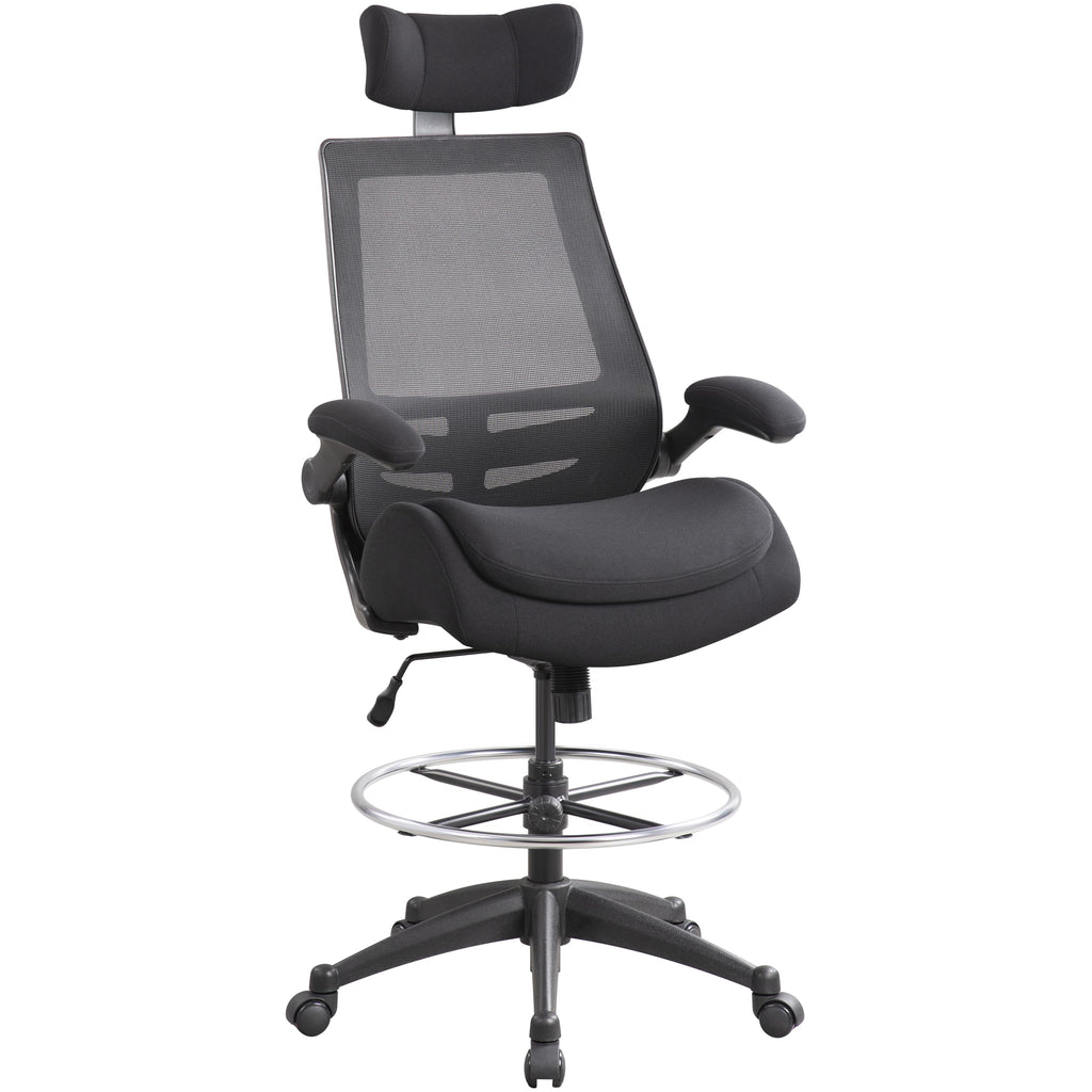 BOLISS 400lbs High Back Computer Office Drafting Chair Flip up Armrests Lumbar Support Adjustable Big Footrest Ring
