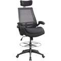 BOLISS 400lbs High Back Computer Office Drafting Chair Flip up Armrests Lumbar Support Adjustable Big Footrest Ring