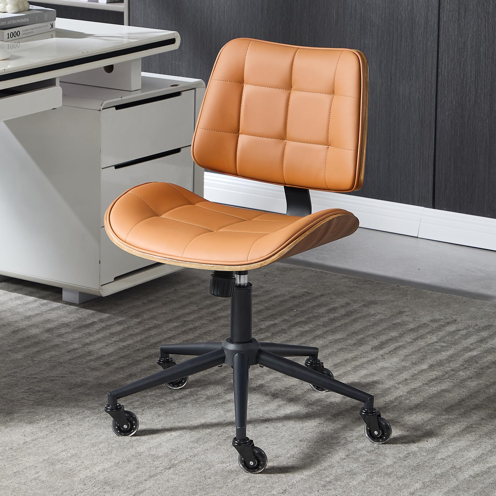 BERYTH 5010 Mid-Back Walnut Office Chair with Wheels