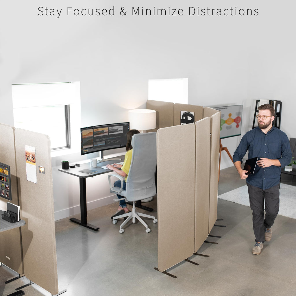 VIVO Freestanding Acoustic Privacy Panel & Office Divider