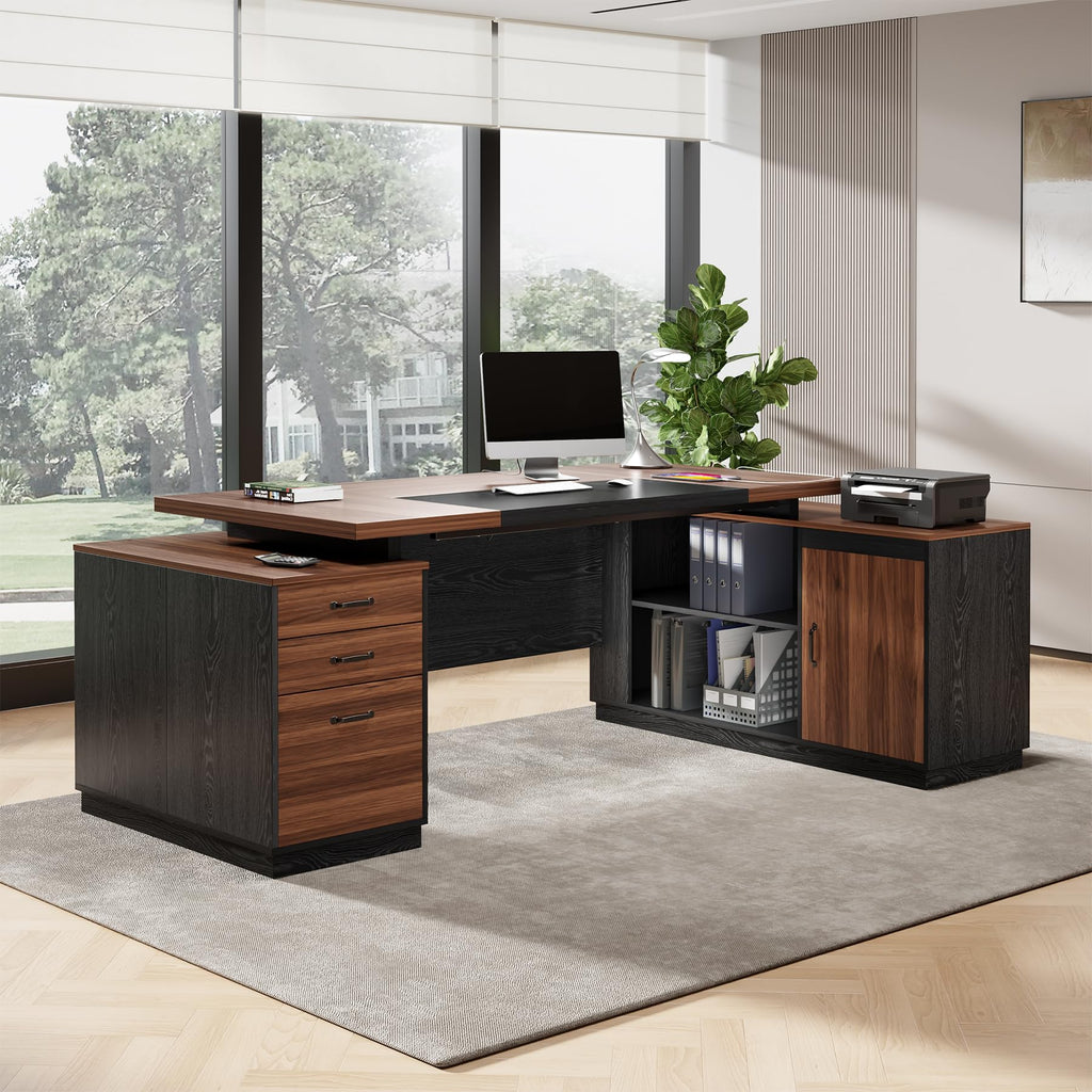 Epecoya 78-Inch L-Shaped Executive Desk