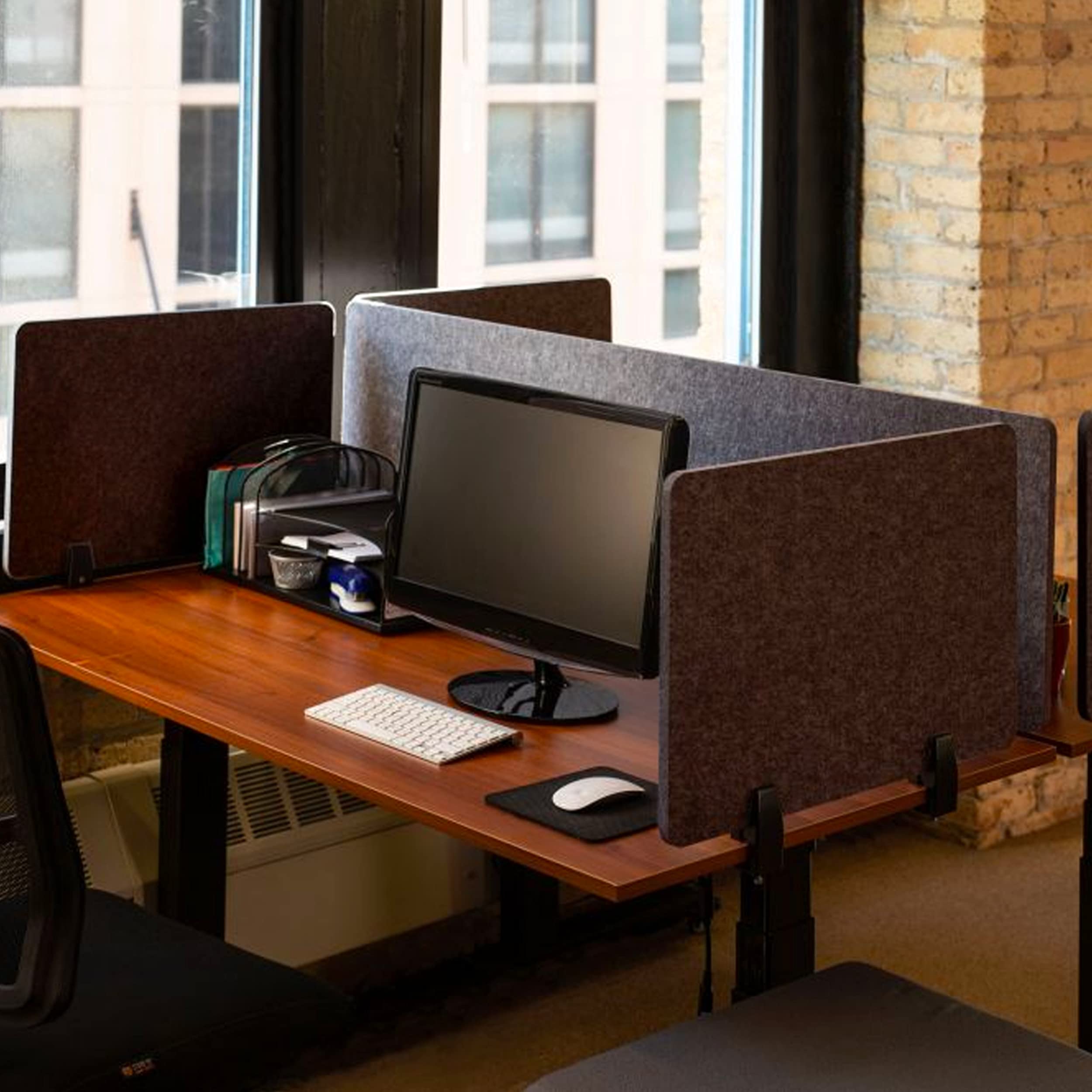 Stand Up Desk Store Clamp-On Acoustic Desk Privacy Divider