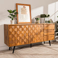 Bme Georgina Solid Wood Sideboard with Geometric Pattern