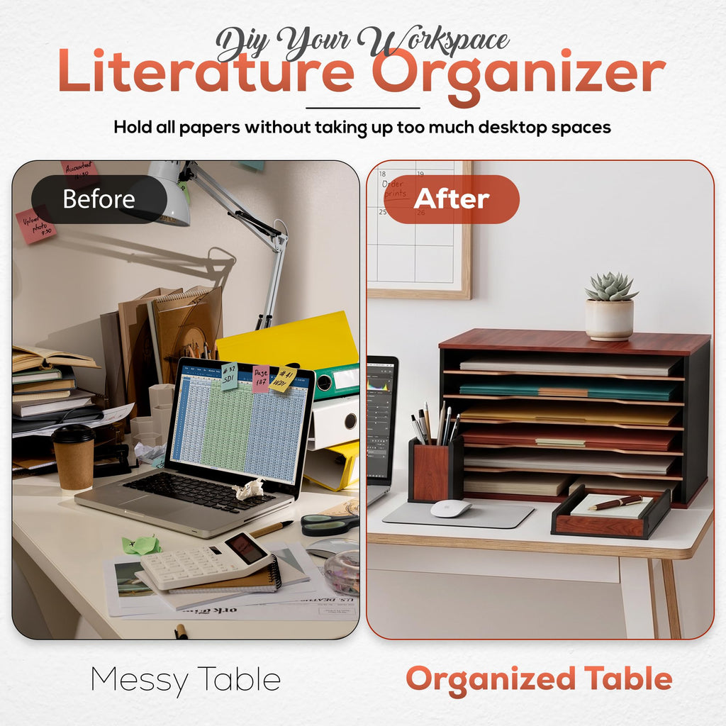 Davis Lorence 6-Tier Wooden Paper Organizer for 11x17