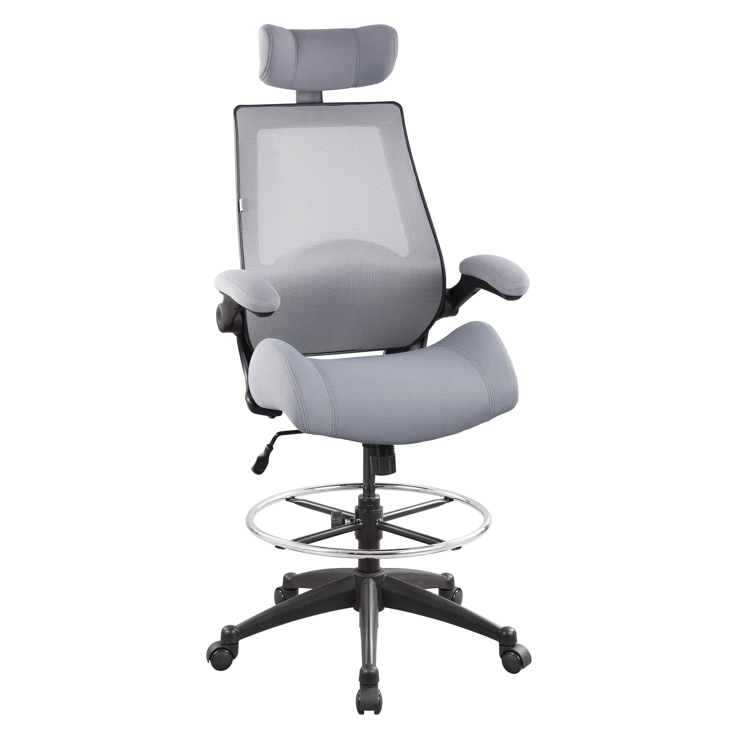 BOLISS 400 lb High-Back Drafting Chair with Footrest Ring