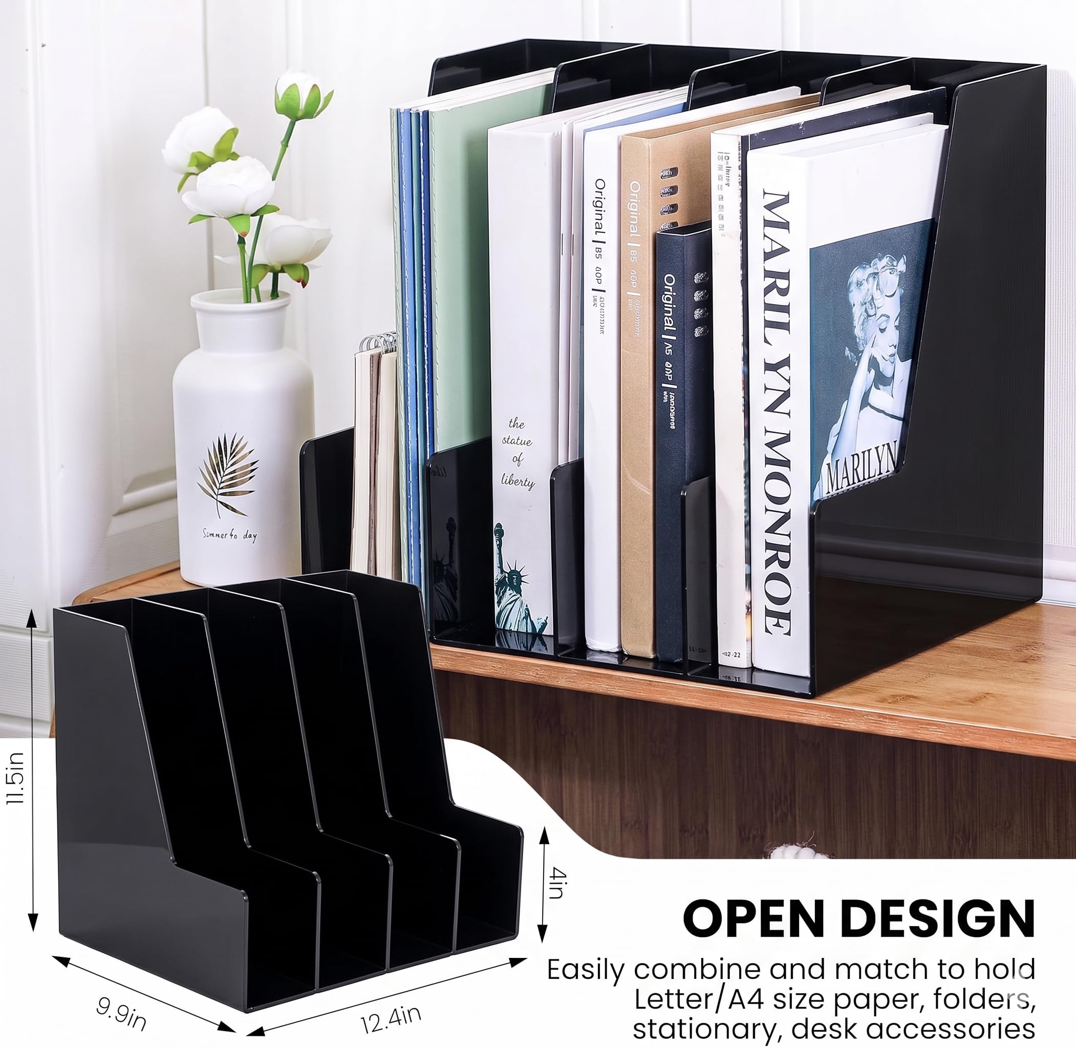 Vertical Magazine File Holder & Desktop File Organizer