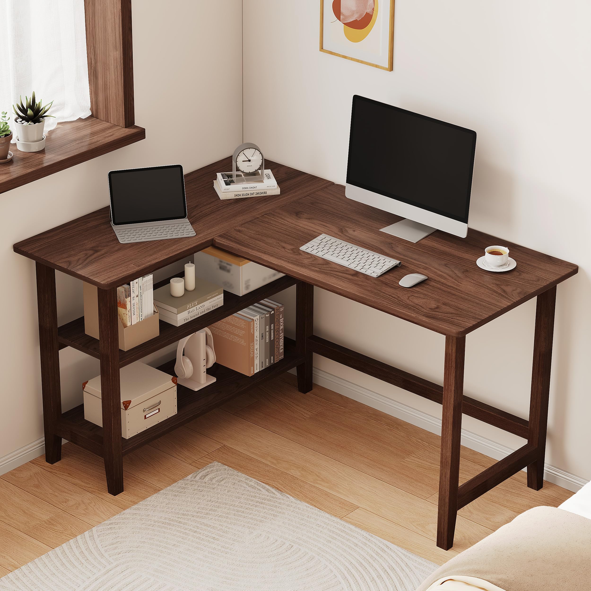 IOTXY Reversible L-Shaped Office Desk with Storage
