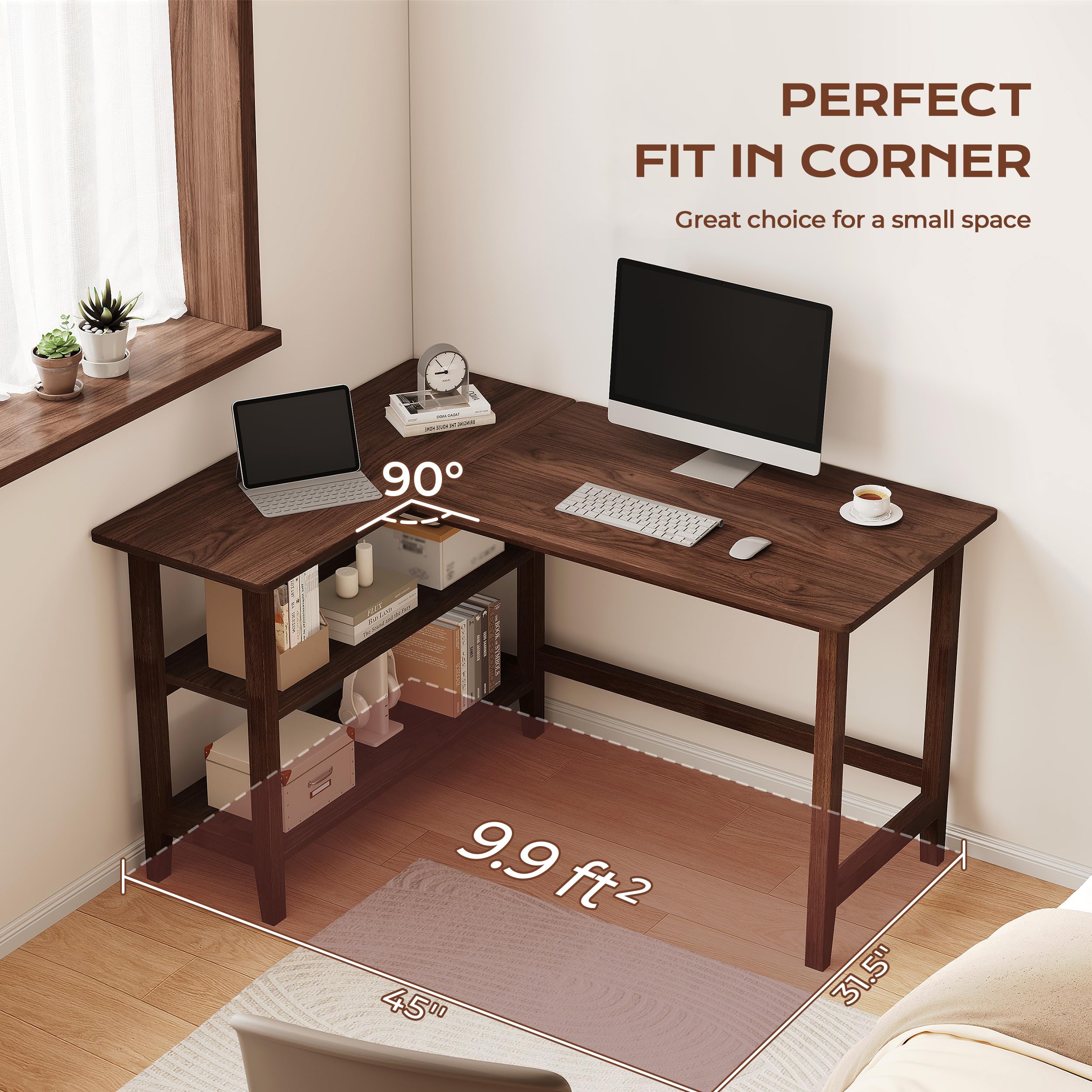 IOTXY Reversible L-Shaped Office Desk with Storage