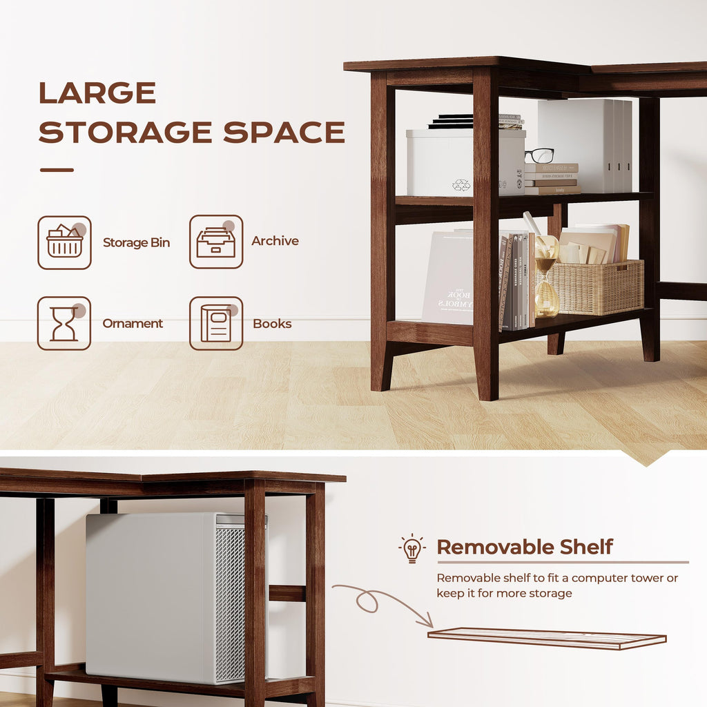 IOTXY Reversible L-Shaped Office Desk with Storage