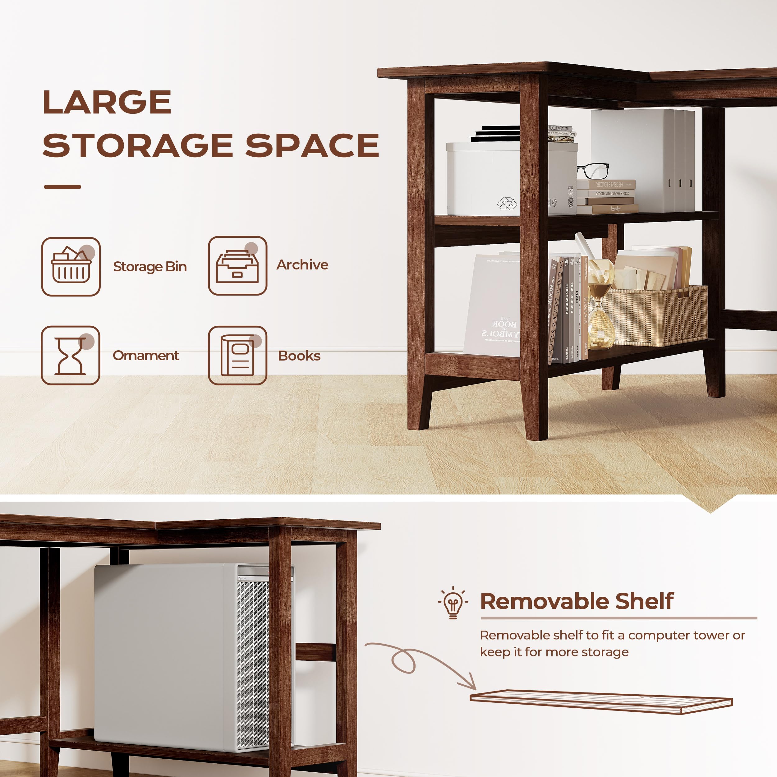 IOTXY Reversible L-Shaped Office Desk with Storage